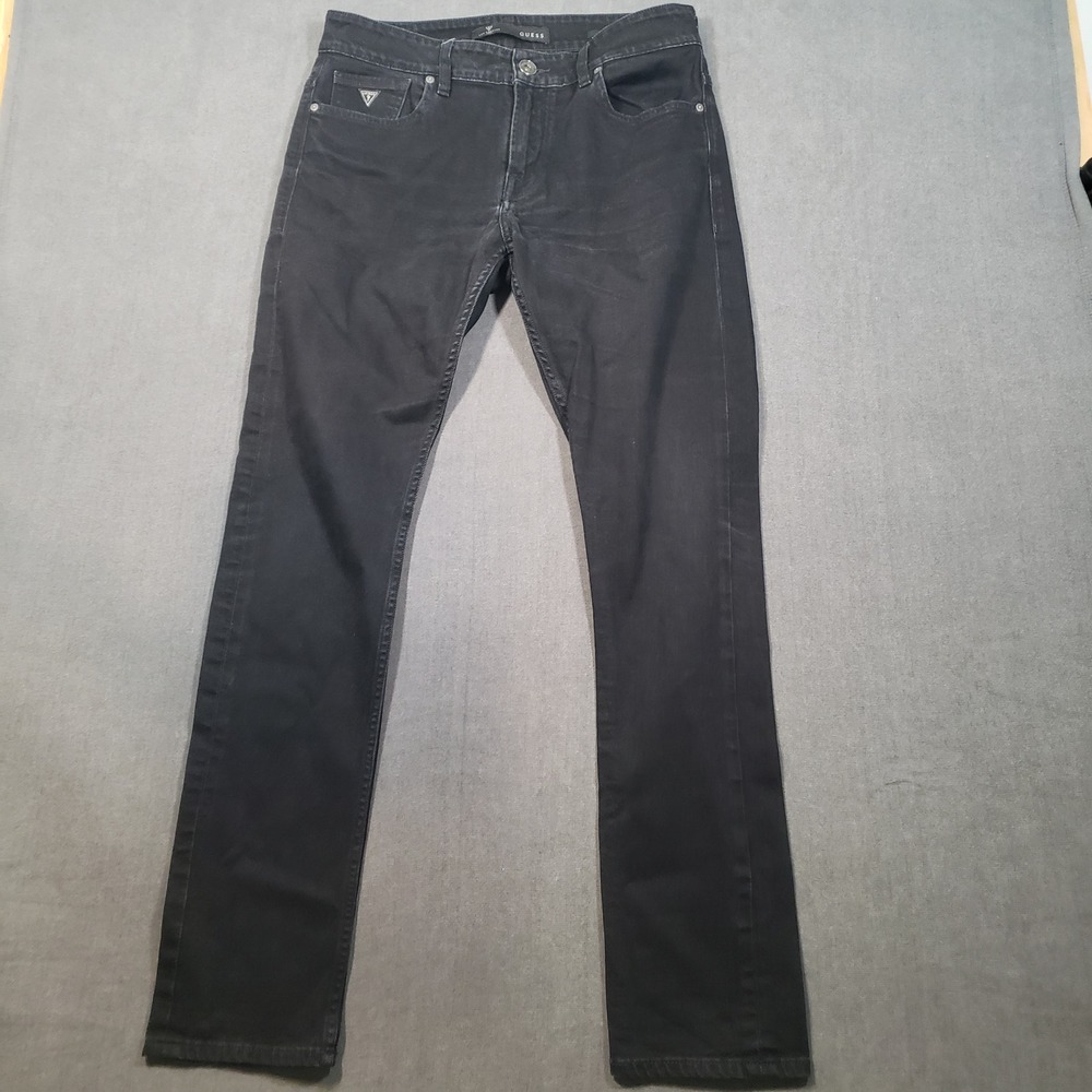Guess‎ Skinny Jeans Mens 32x32 Black Stretch Denim Los Angeles 1981